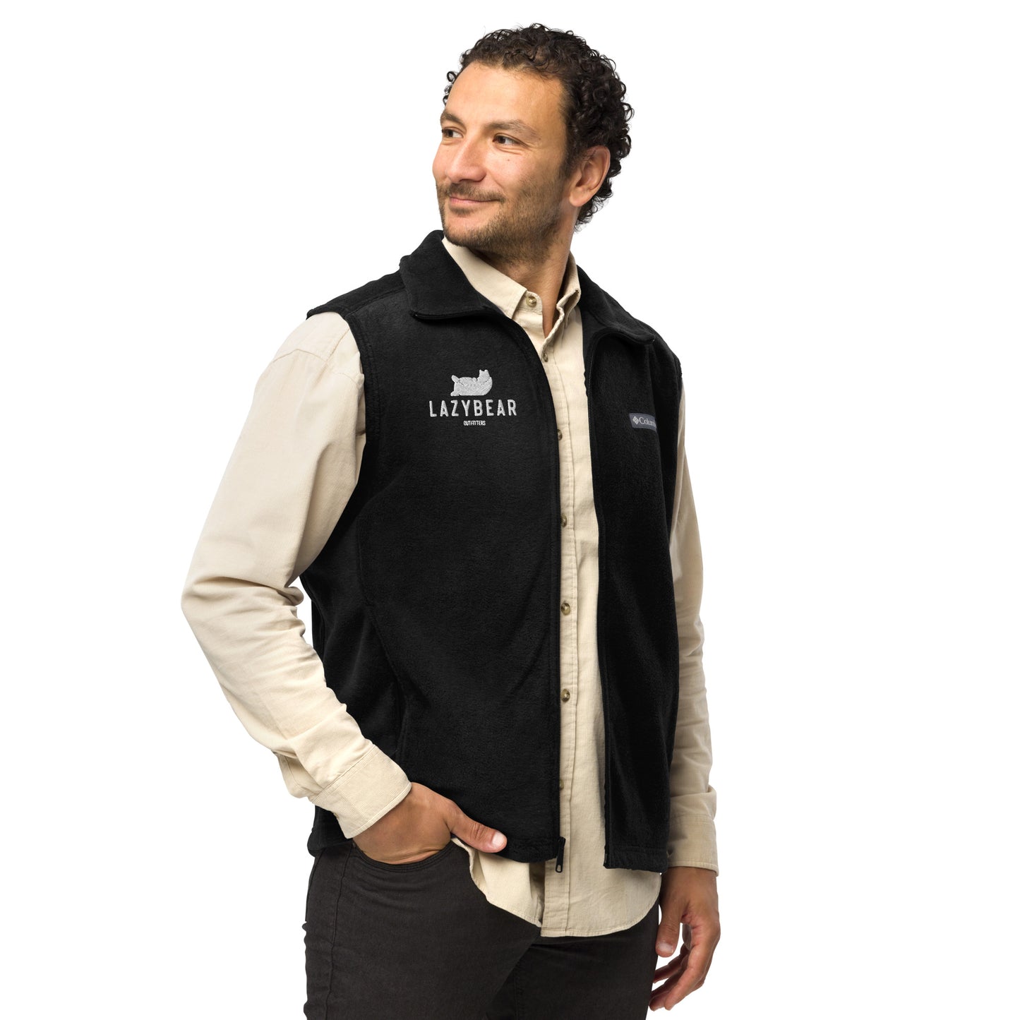 Men's Lazy Bear Outfitters x Columbia Fleece Vest (dark options with white logo)