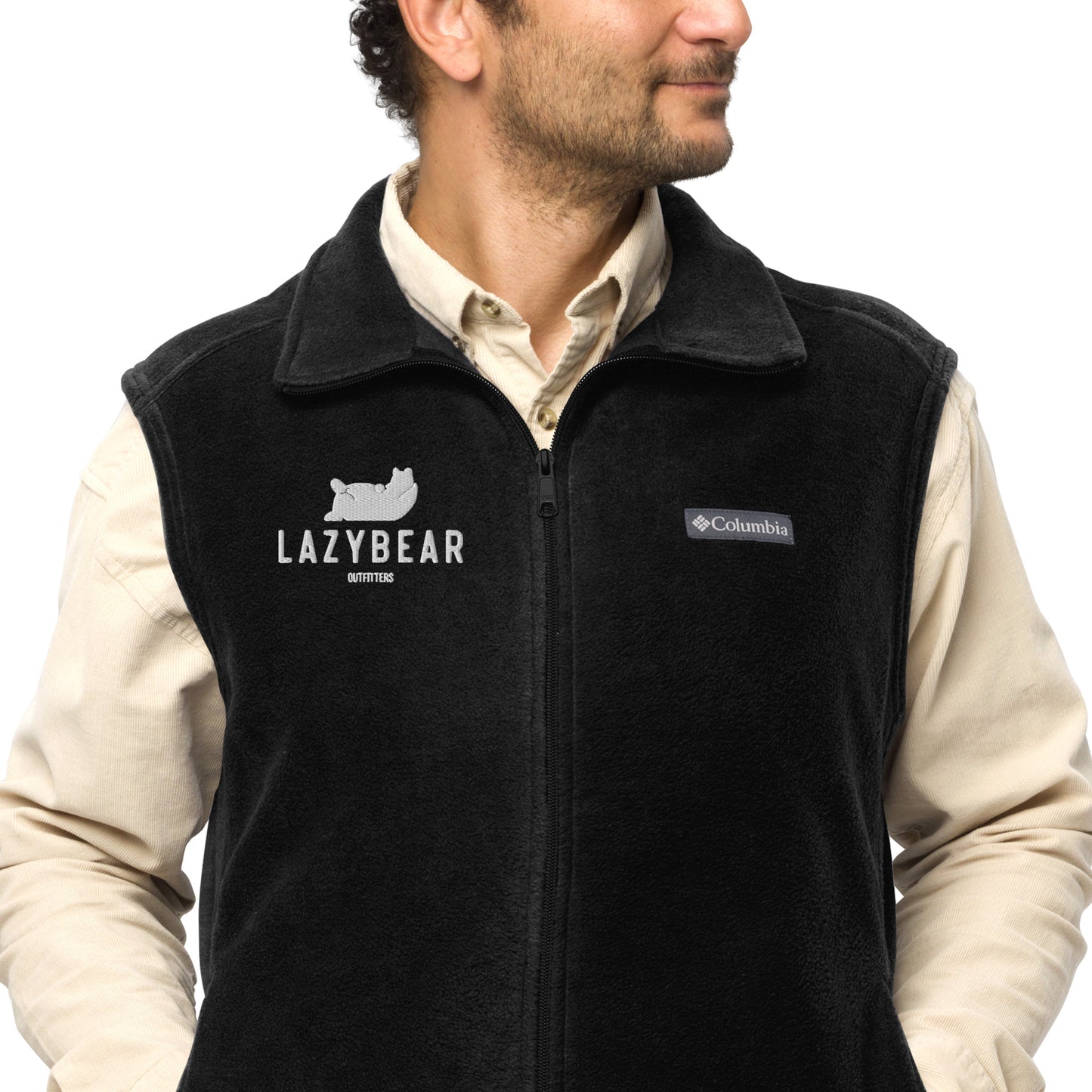 Men's Lazy Bear Outfitters x Columbia Fleece Vest (dark options with white logo)