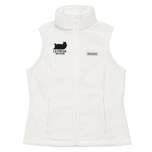 Women’s Lazy Bear Outfitters x Columbia Fleece Vest (white with black logo)