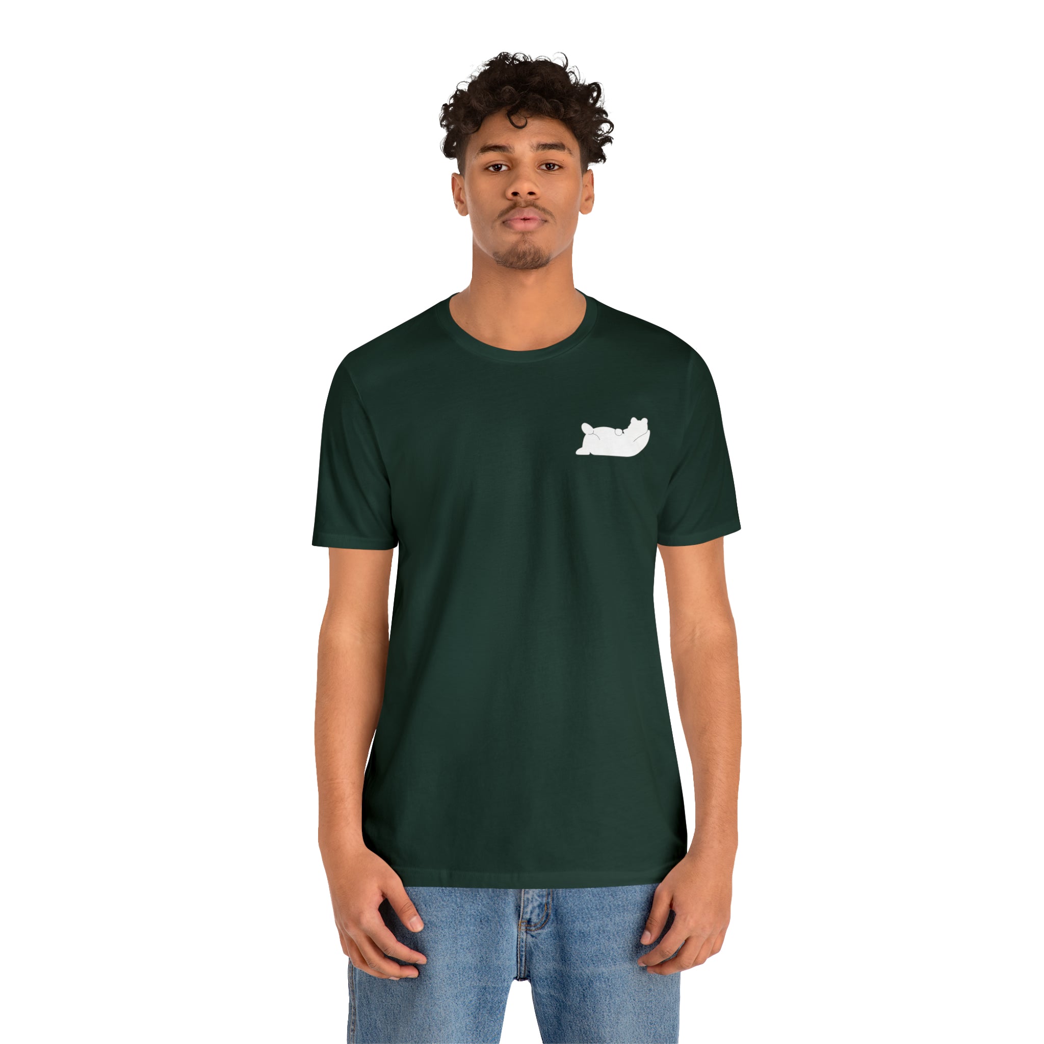 Lazy Bear Unisex Short Sleeve Tee (front bear, back name)