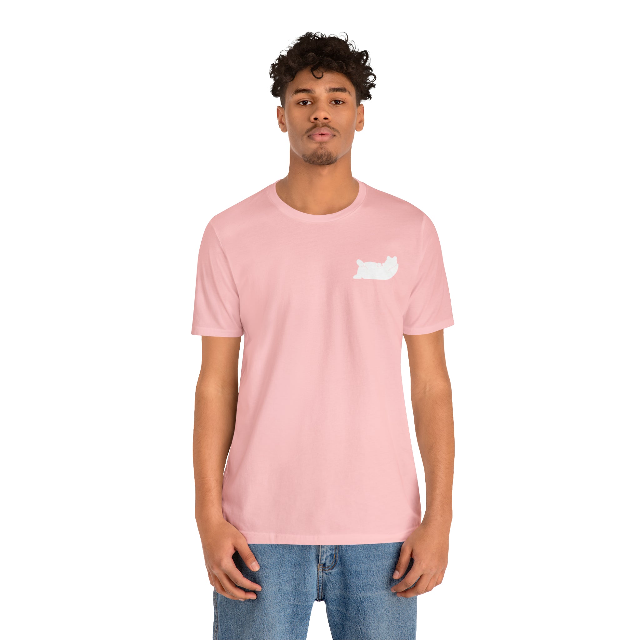 Lazy Bear Unisex Short Sleeve Tee (front bear, back name)