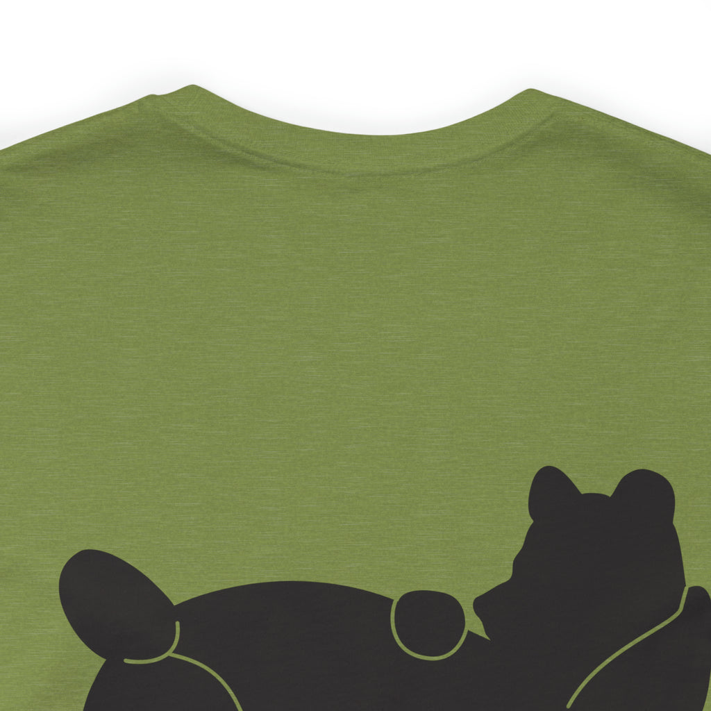 Lazy Bear Unisex Short Sleeve Tee (front name, back bear)