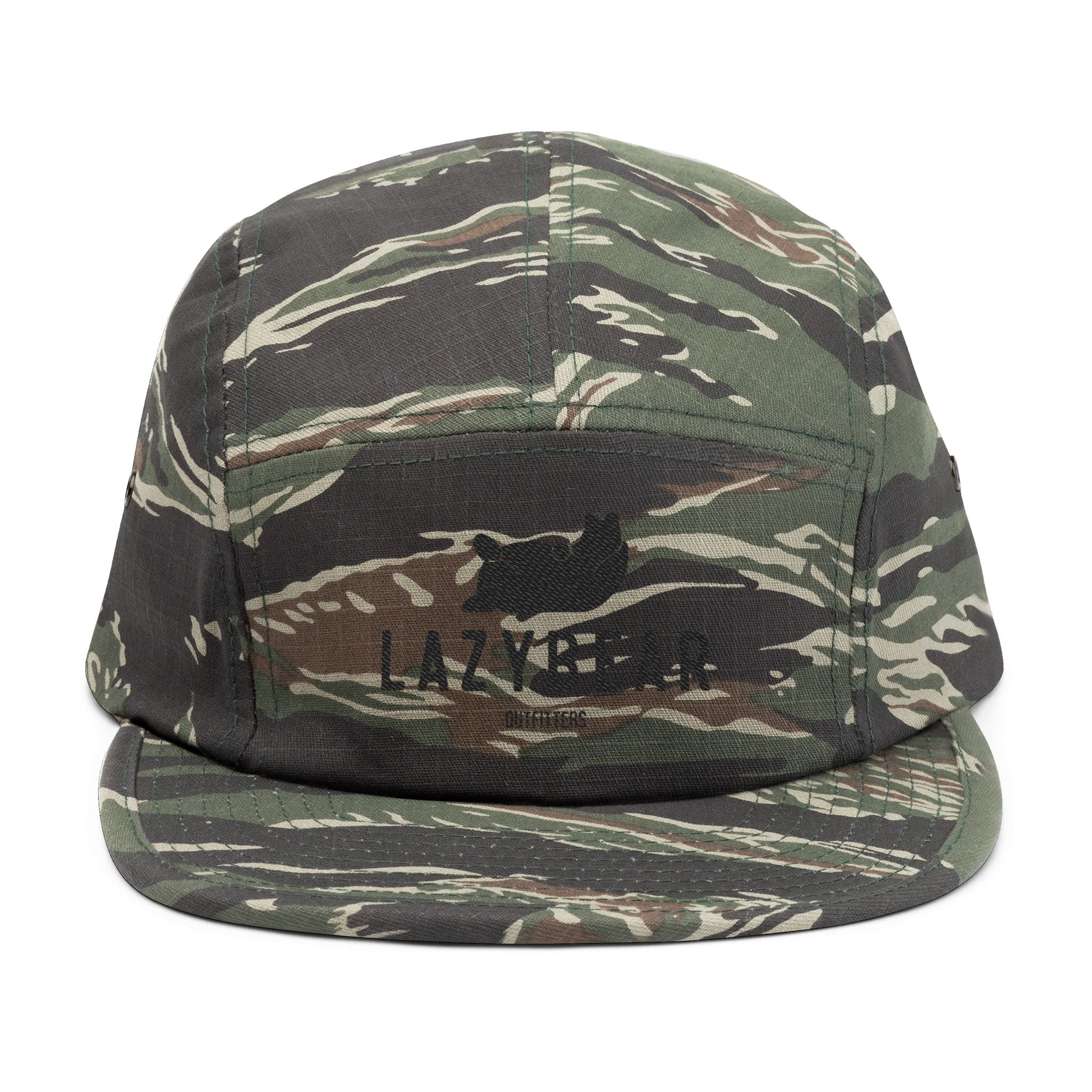 LazyBear Embroidered 5-Panel Cap — Casual Outdoor Cotton Hat