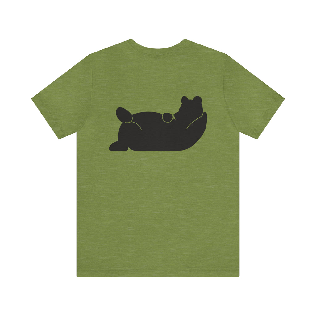 Lazy Bear Unisex Short Sleeve Tee (front name, back bear)