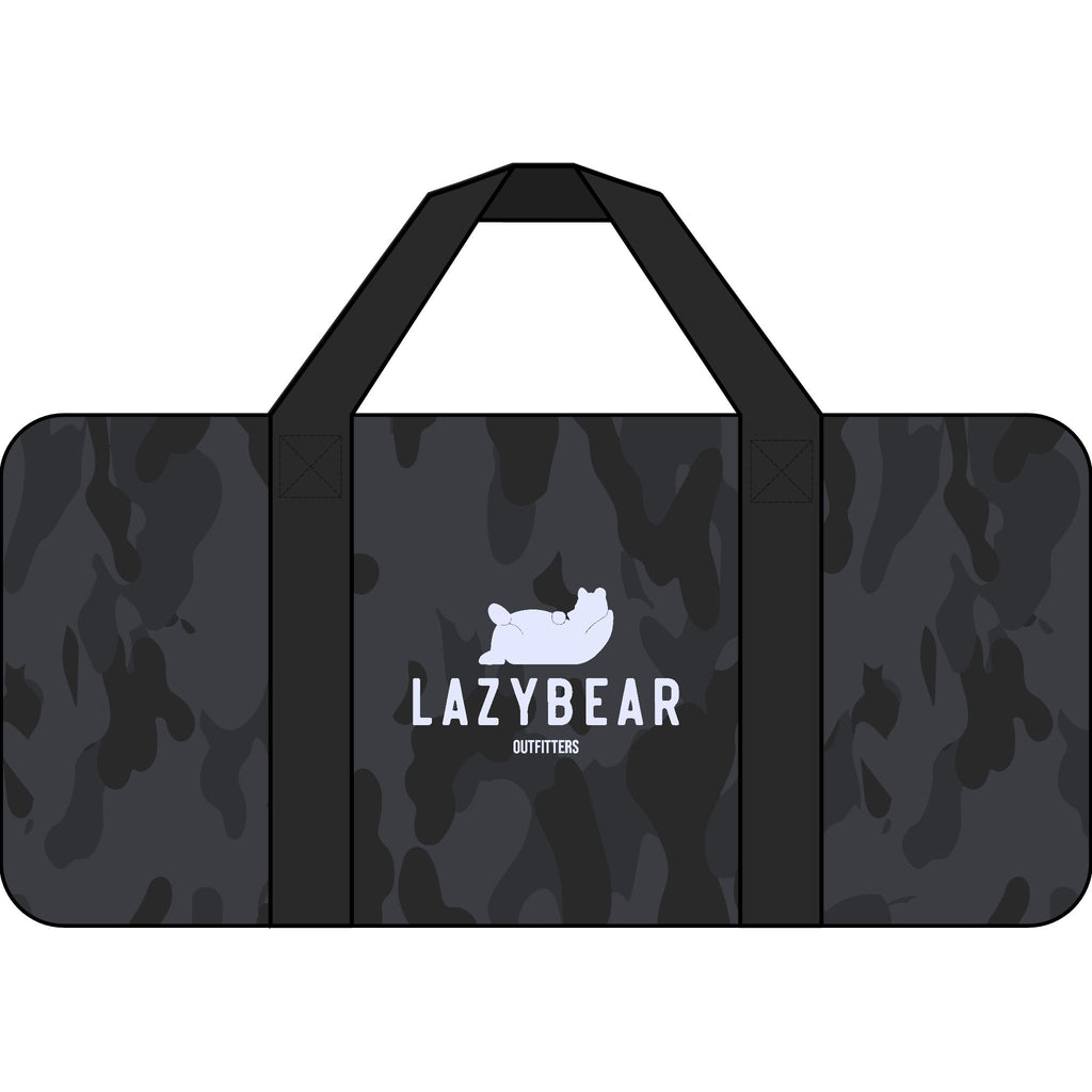 Duffel Bag — "Lazy Bear" Checkered Strap Travel Gym Bag