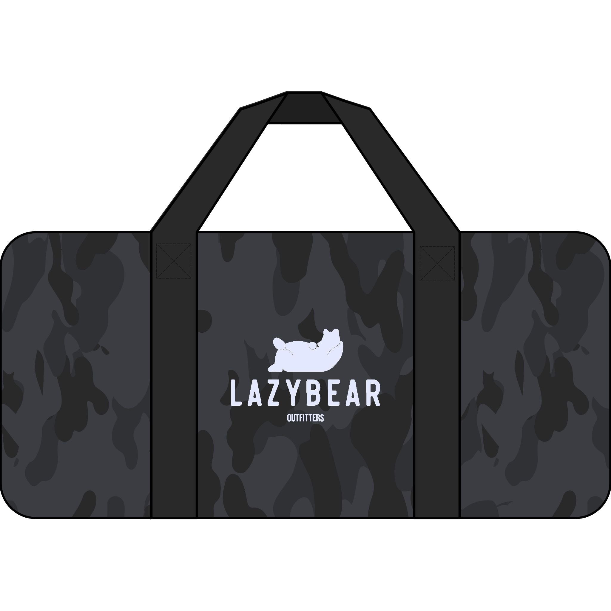 Duffel Bag — "Lazy Bear" Checkered Strap Travel Gym Bag