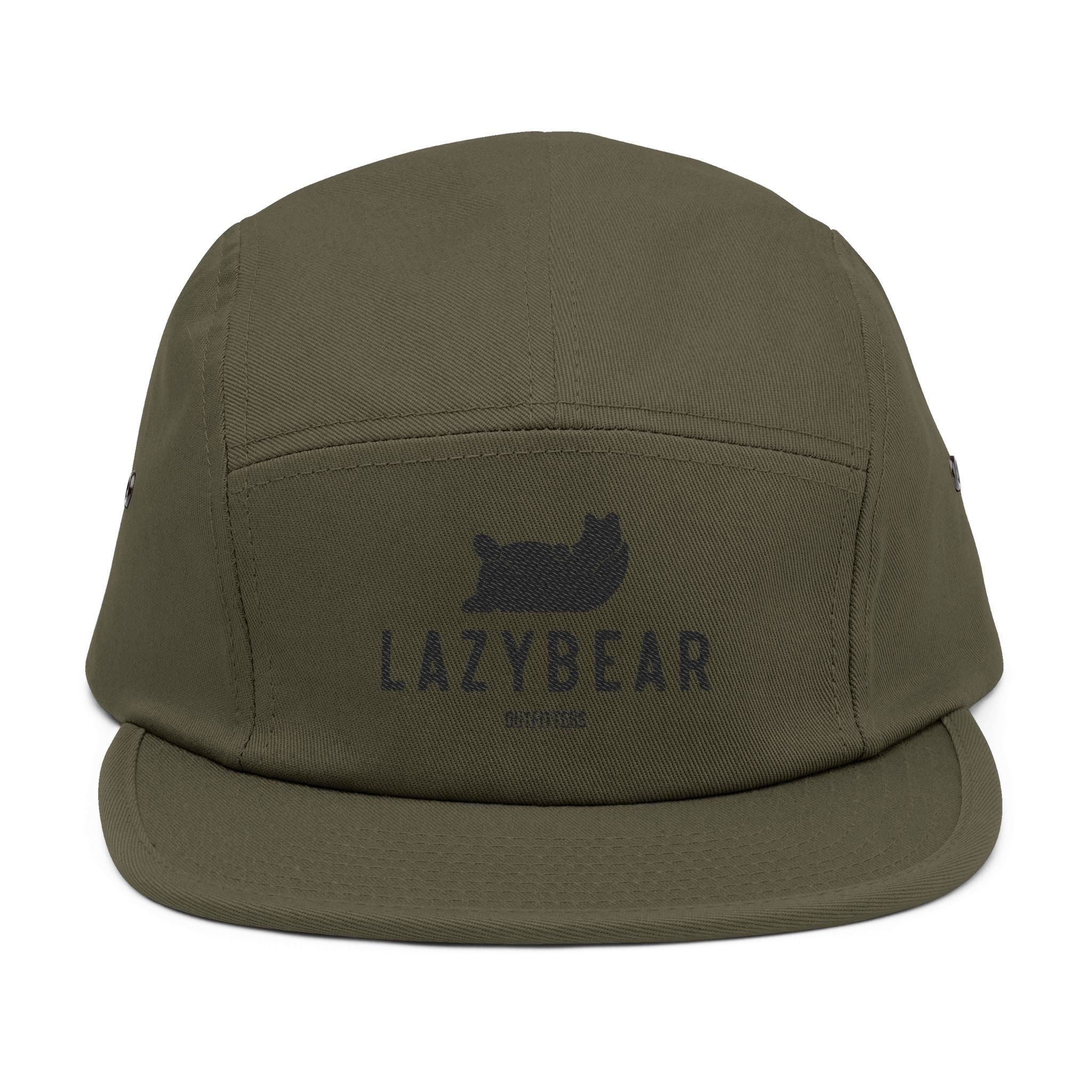 LazyBear Embroidered 5-Panel Cap — Casual Outdoor Cotton Hat
