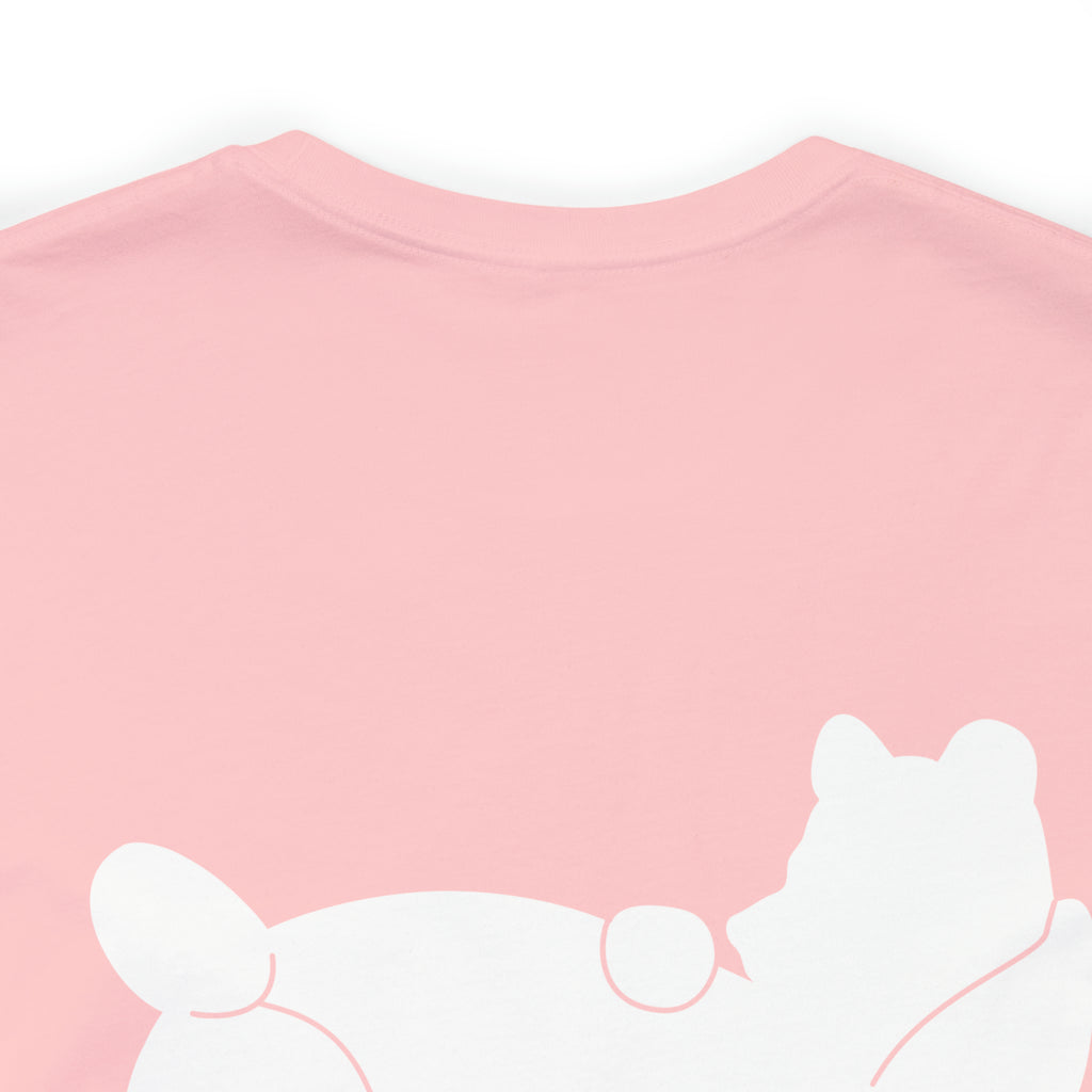 Lazy Bear Unisex Short Sleeve Tee (front name, back bear)