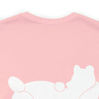 Lazy Bear Unisex Short Sleeve Tee (front name, back bear)