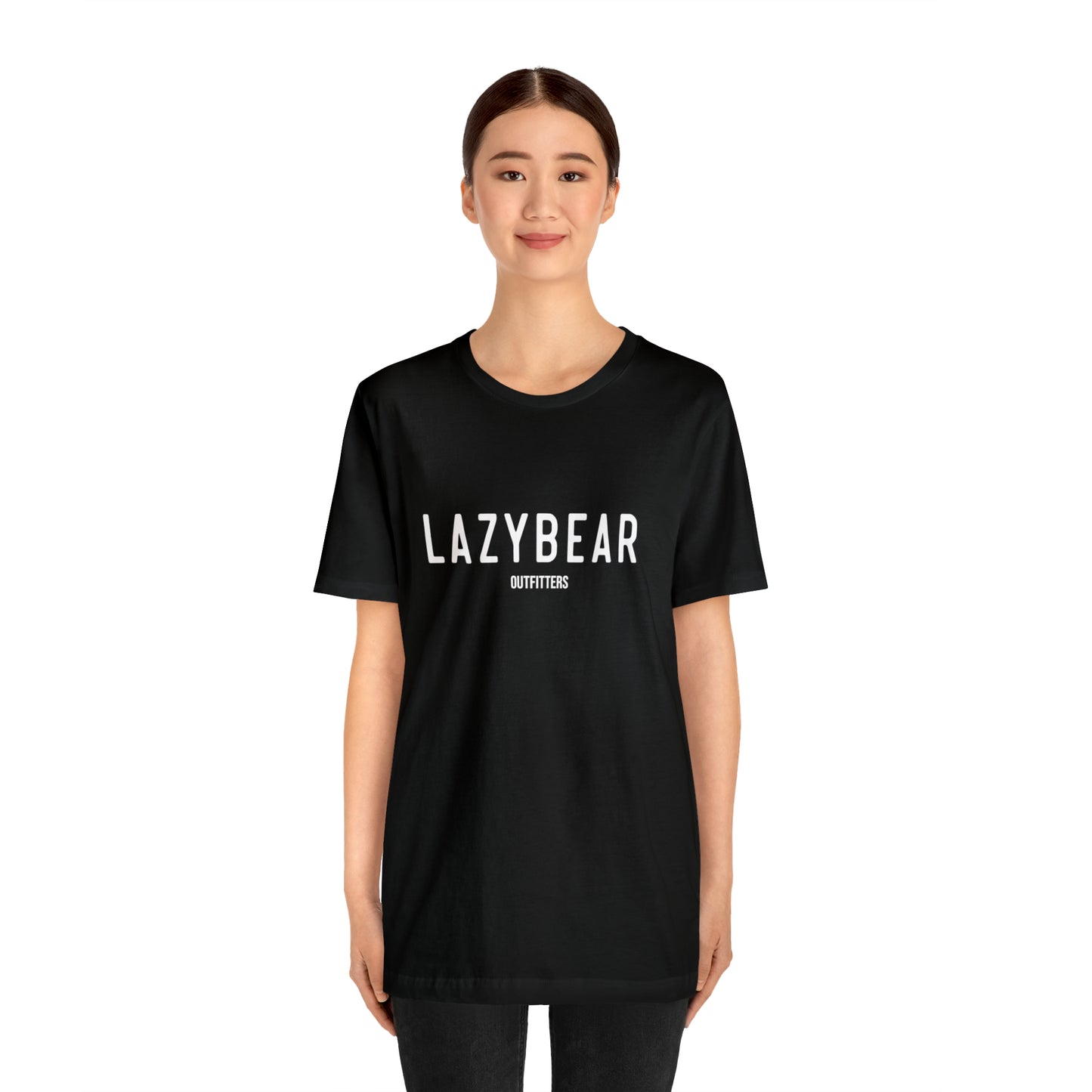 Lazy Bear Unisex Short Sleeve Tee (front name, back bear)