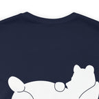 Lazy Bear Unisex Short Sleeve Tee (front name, back bear)