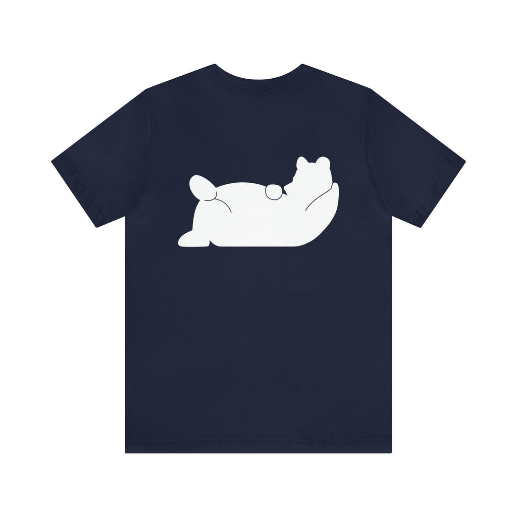 Lazy Bear Unisex Short Sleeve Tee (front name, back bear)