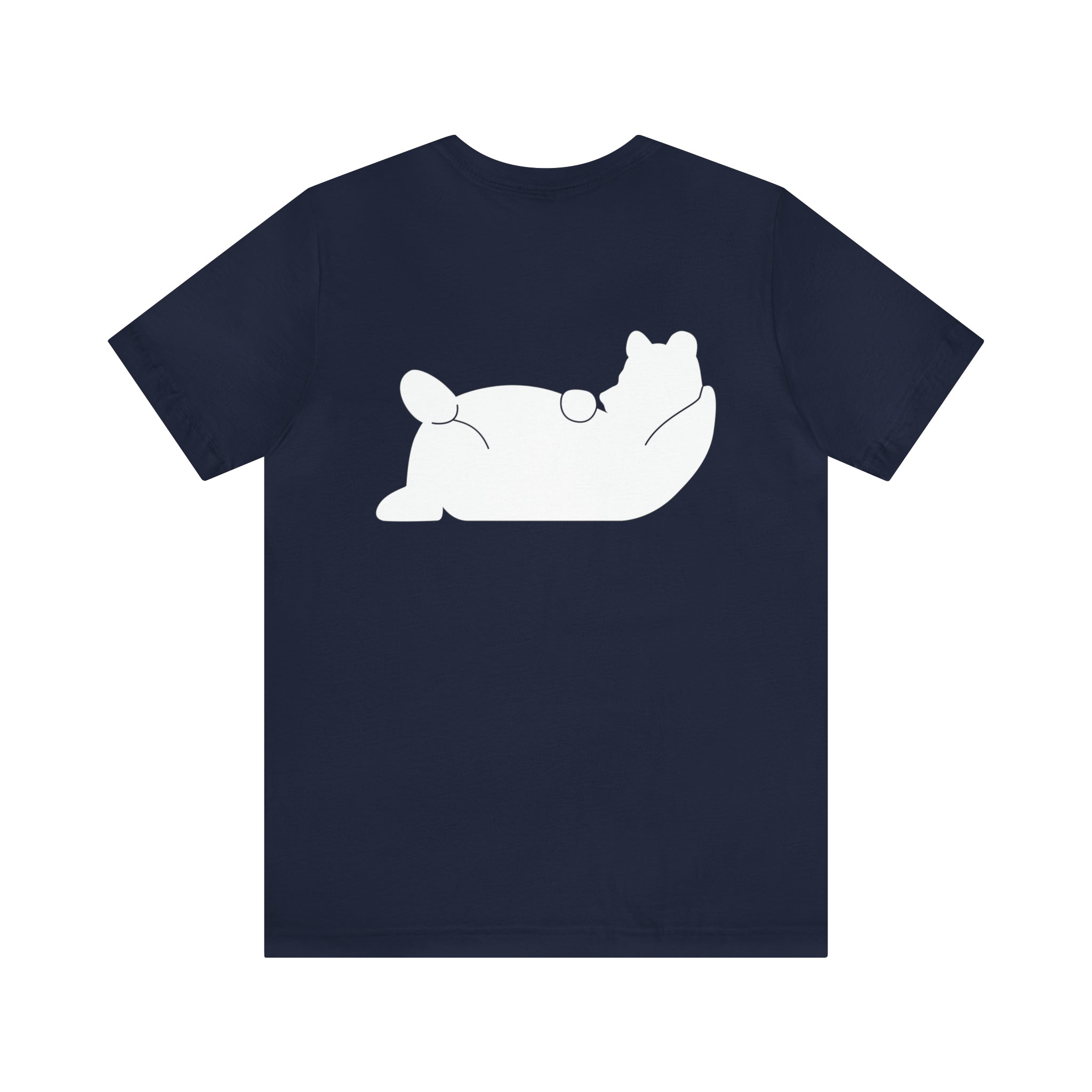 Lazy Bear Unisex Short Sleeve Tee (front name, back bear)