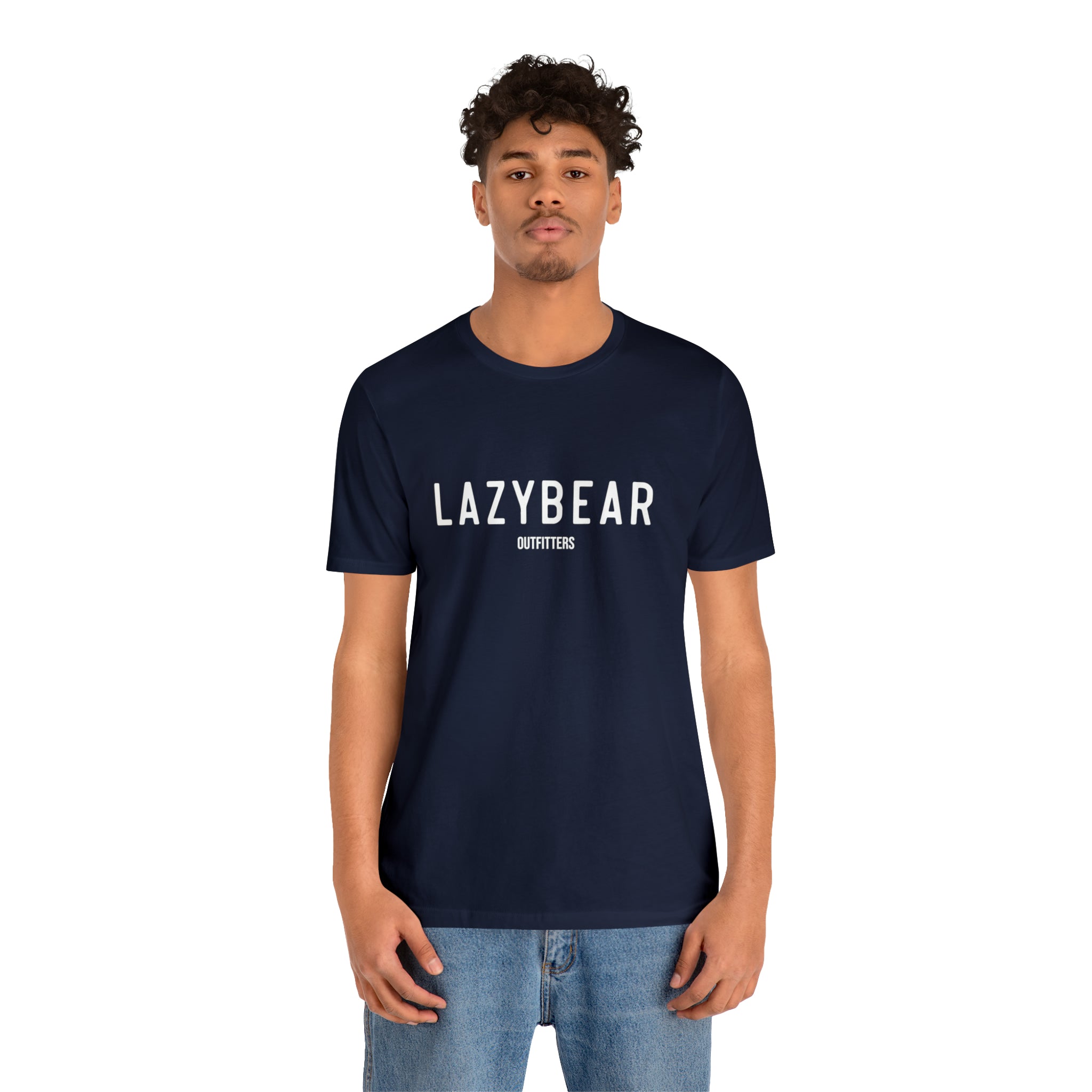 Lazy Bear Unisex Short Sleeve Tee (front name, back bear)