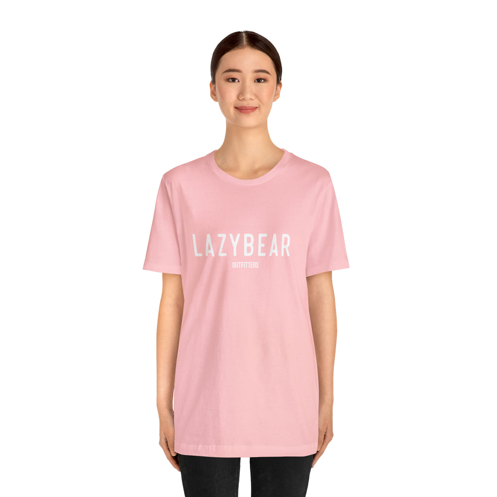 Lazy Bear Unisex Short Sleeve Tee (front name, back bear)