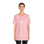 Lazy Bear Unisex Short Sleeve Tee (front name, back bear)