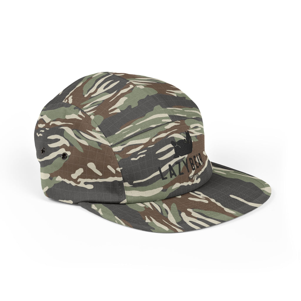 LazyBear Embroidered 5-Panel Cap — Casual Outdoor Cotton Hat