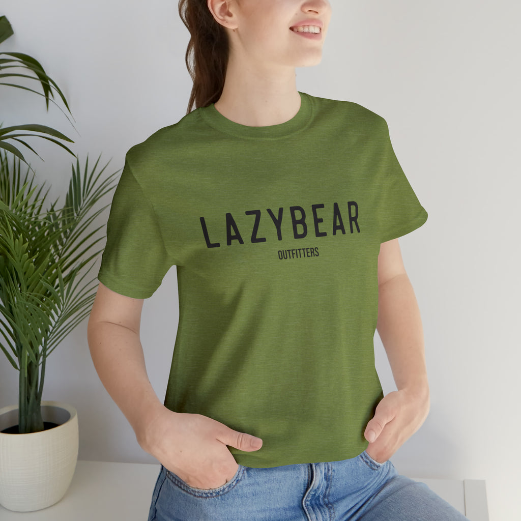 Lazy Bear Unisex Short Sleeve Tee (front name, back bear)
