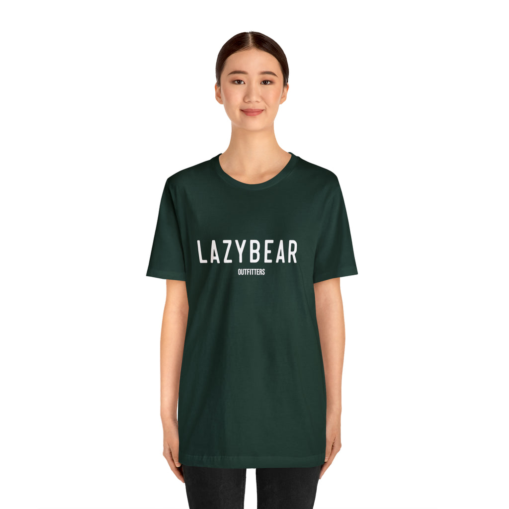Lazy Bear Unisex Short Sleeve Tee (front name, back bear)