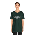 Lazy Bear Unisex Short Sleeve Tee (front name, back bear)