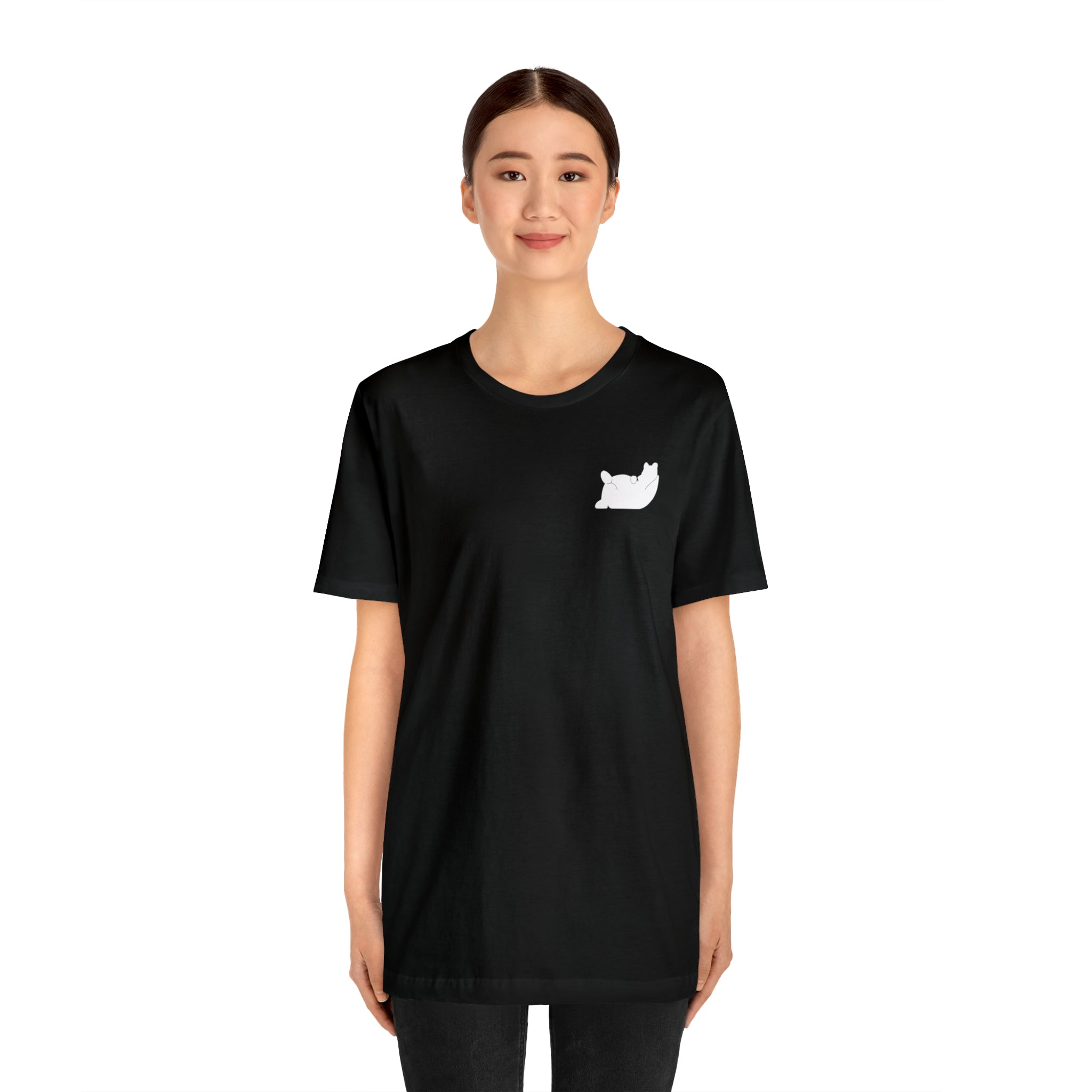 Lazy Bear Unisex Short Sleeve Tee (front bear, back name)
