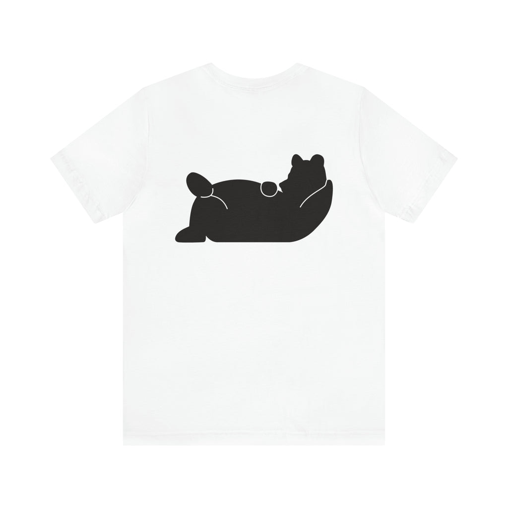 Lazy Bear Unisex Short Sleeve Tee (front name, back bear)