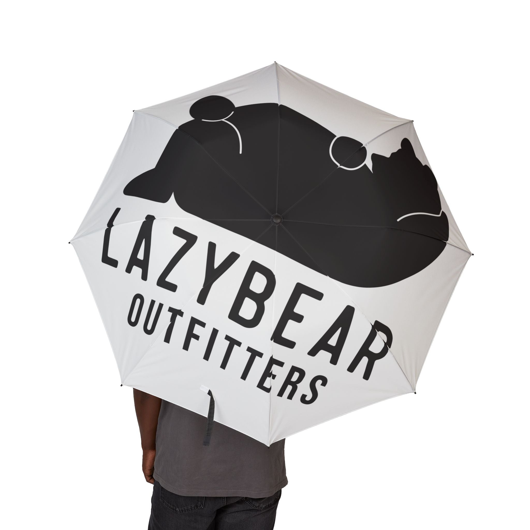 Foldable Umbrella — Black Cat Silhouette 'Crazy Cat Person' Design
