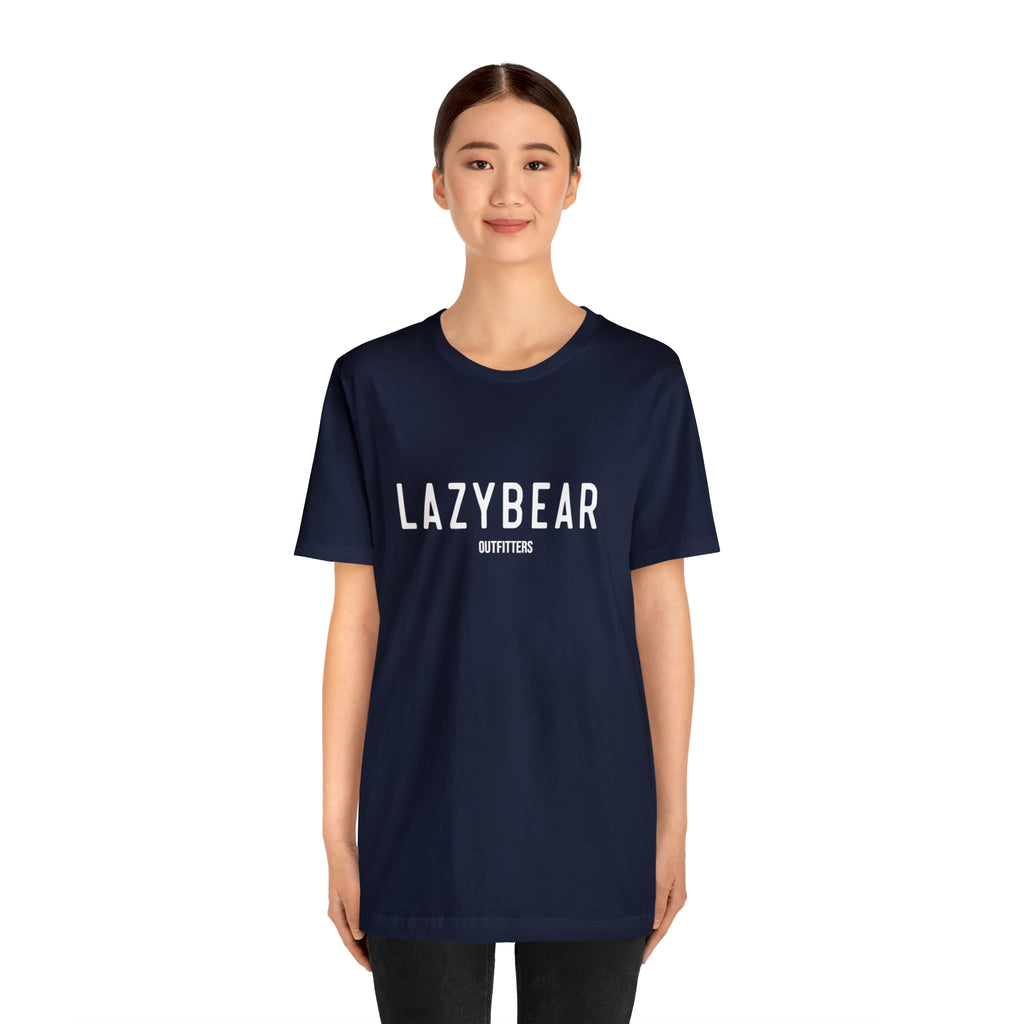 Lazy Bear Unisex Short Sleeve Tee (front name, back bear)