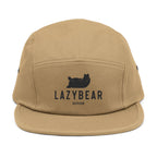 LazyBear Embroidered 5-Panel Cap — Casual Outdoor Cotton Hat