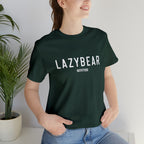 Lazy Bear Unisex Short Sleeve Tee (front name, back bear)