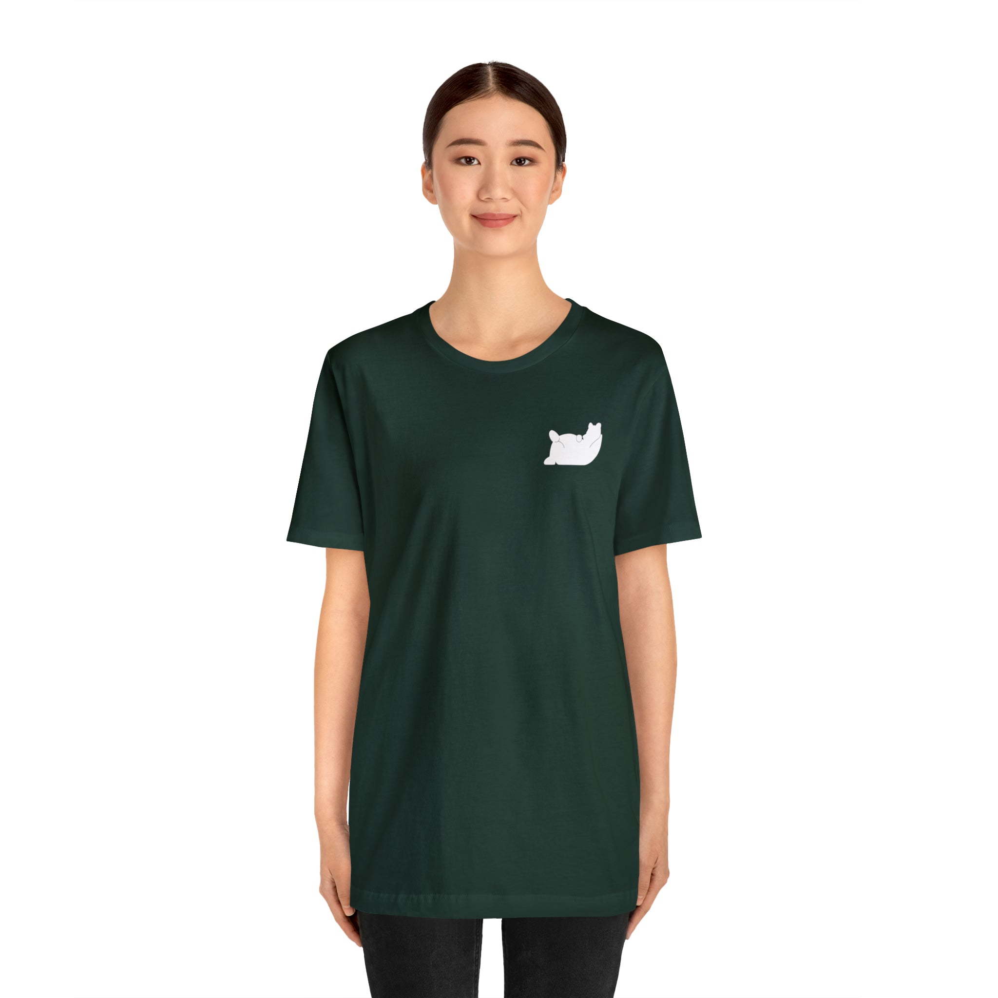 Lazy Bear Unisex Short Sleeve Tee (front bear, back name)