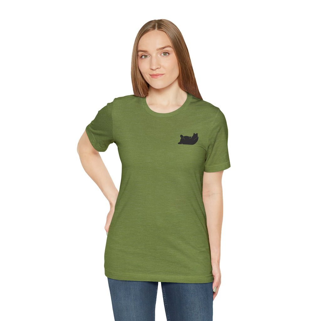 Lazy Bear Unisex Short Sleeve Tee (front bear, back name)