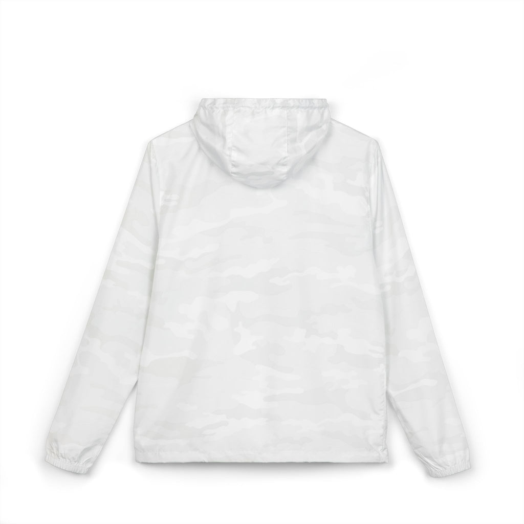 Windbreaker Jacket — 'Lazy Bear Brewing' Logo Chest Print, Lightweight Hooded Outerwear