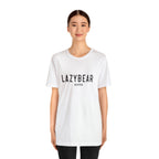 Lazy Bear Unisex Short Sleeve Tee (front name, back bear)