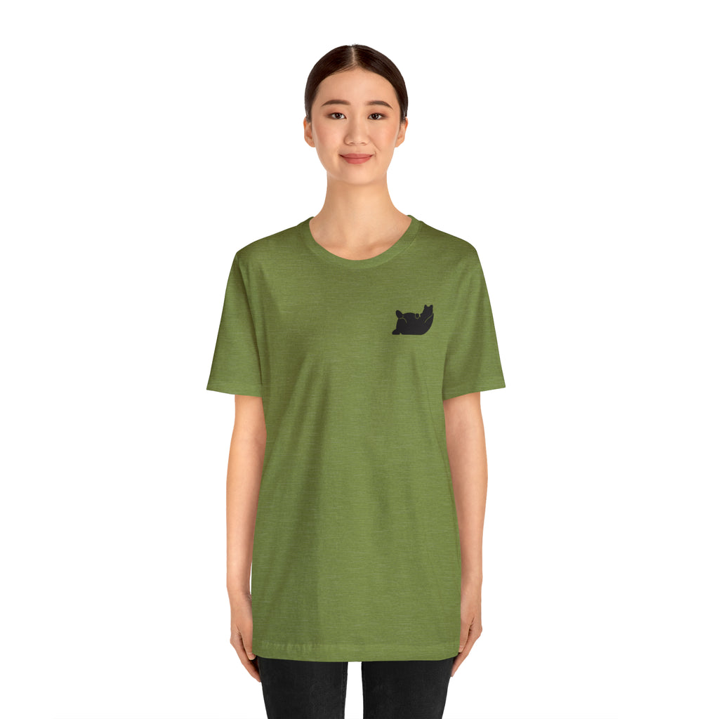 Lazy Bear Unisex Short Sleeve Tee (front bear, back name)