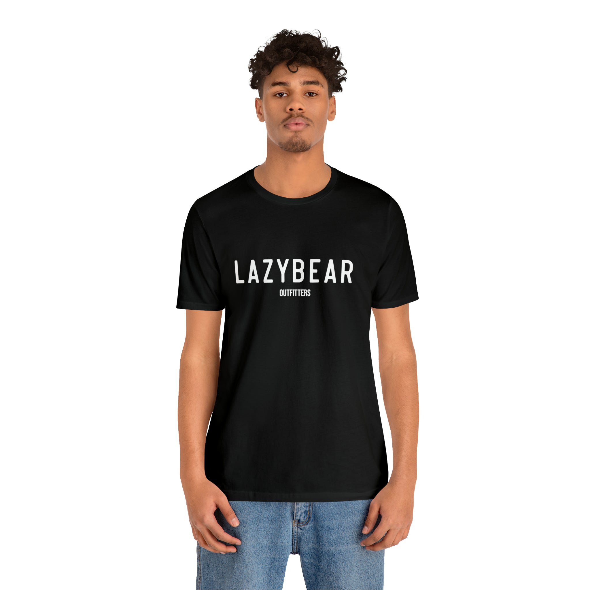 Lazy Bear Unisex Short Sleeve Tee (front name, back bear)