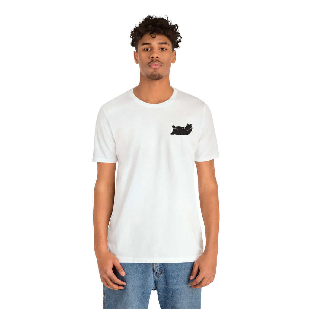Lazy Bear Unisex Short Sleeve Tee (front bear, back name)