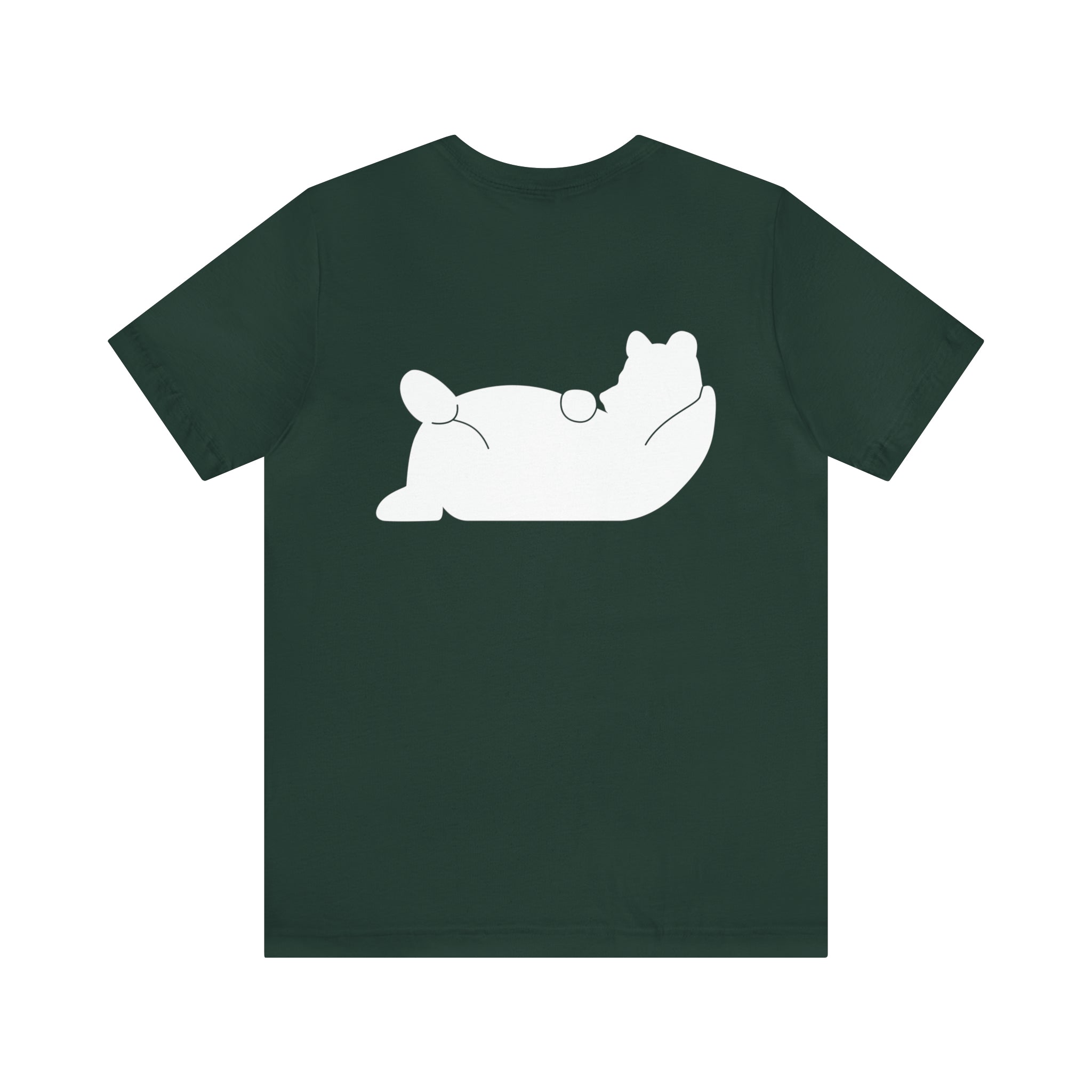 Lazy Bear Unisex Short Sleeve Tee (front name, back bear)