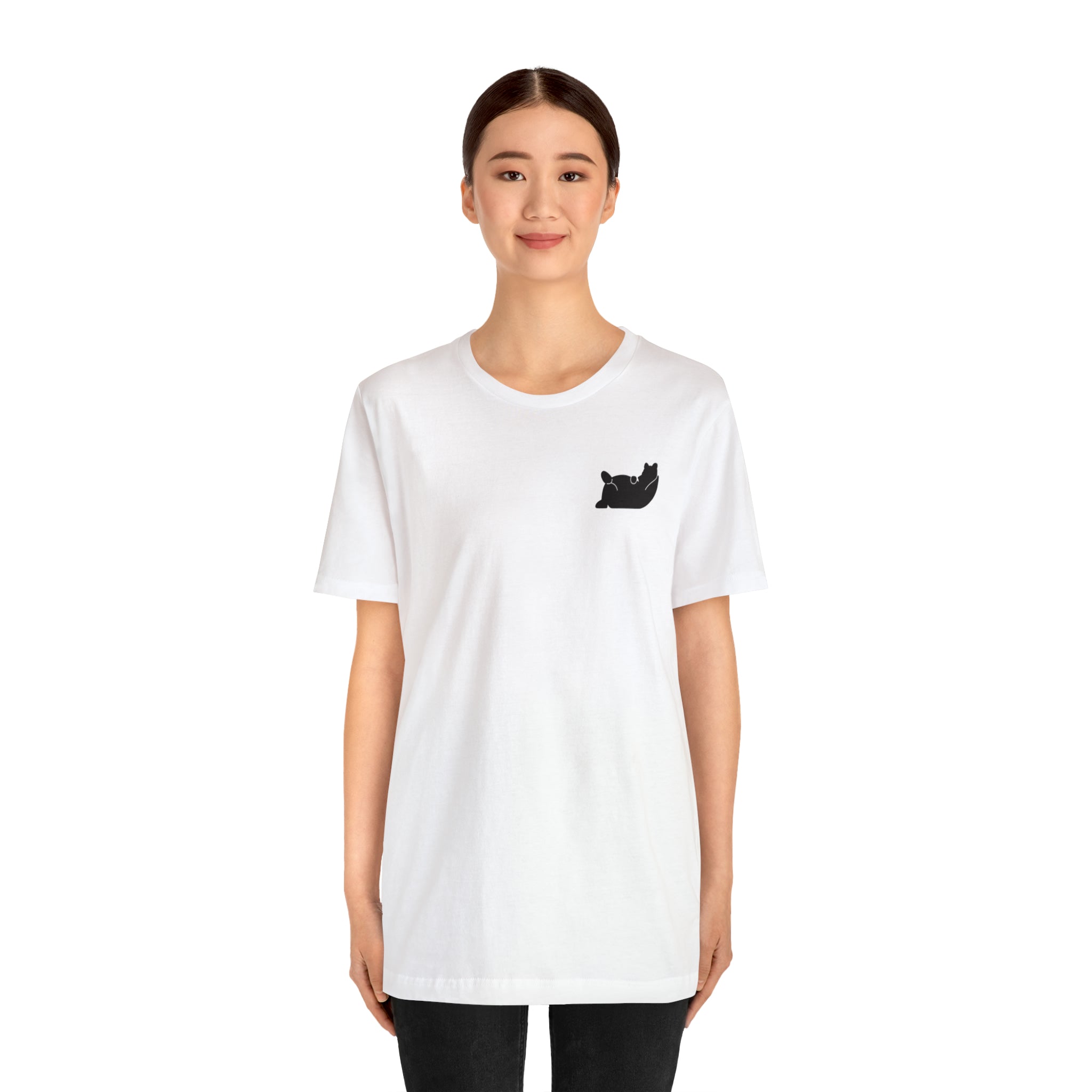 Lazy Bear Unisex Short Sleeve Tee (front bear, back name)