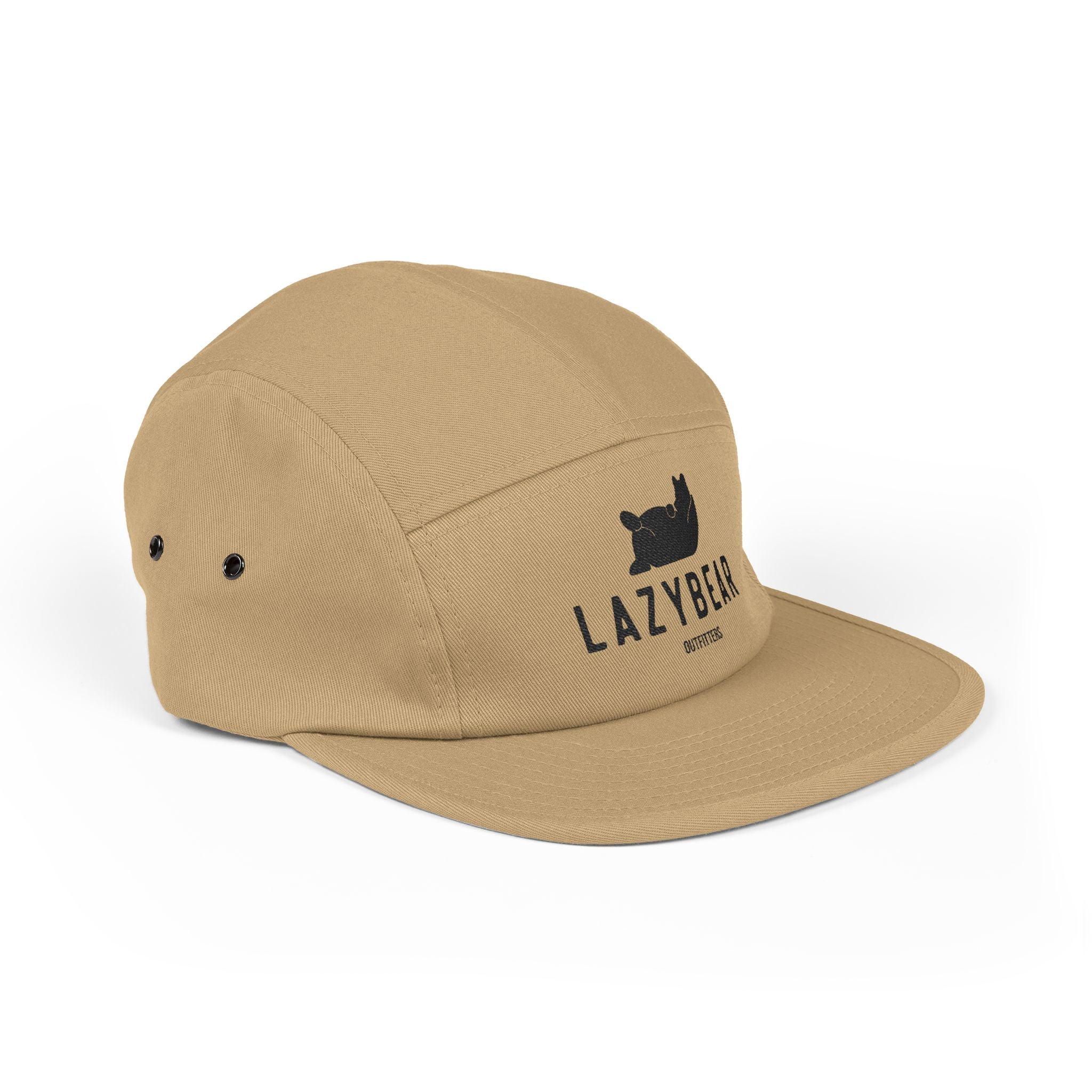 LazyBear Embroidered 5-Panel Cap — Casual Outdoor Cotton Hat