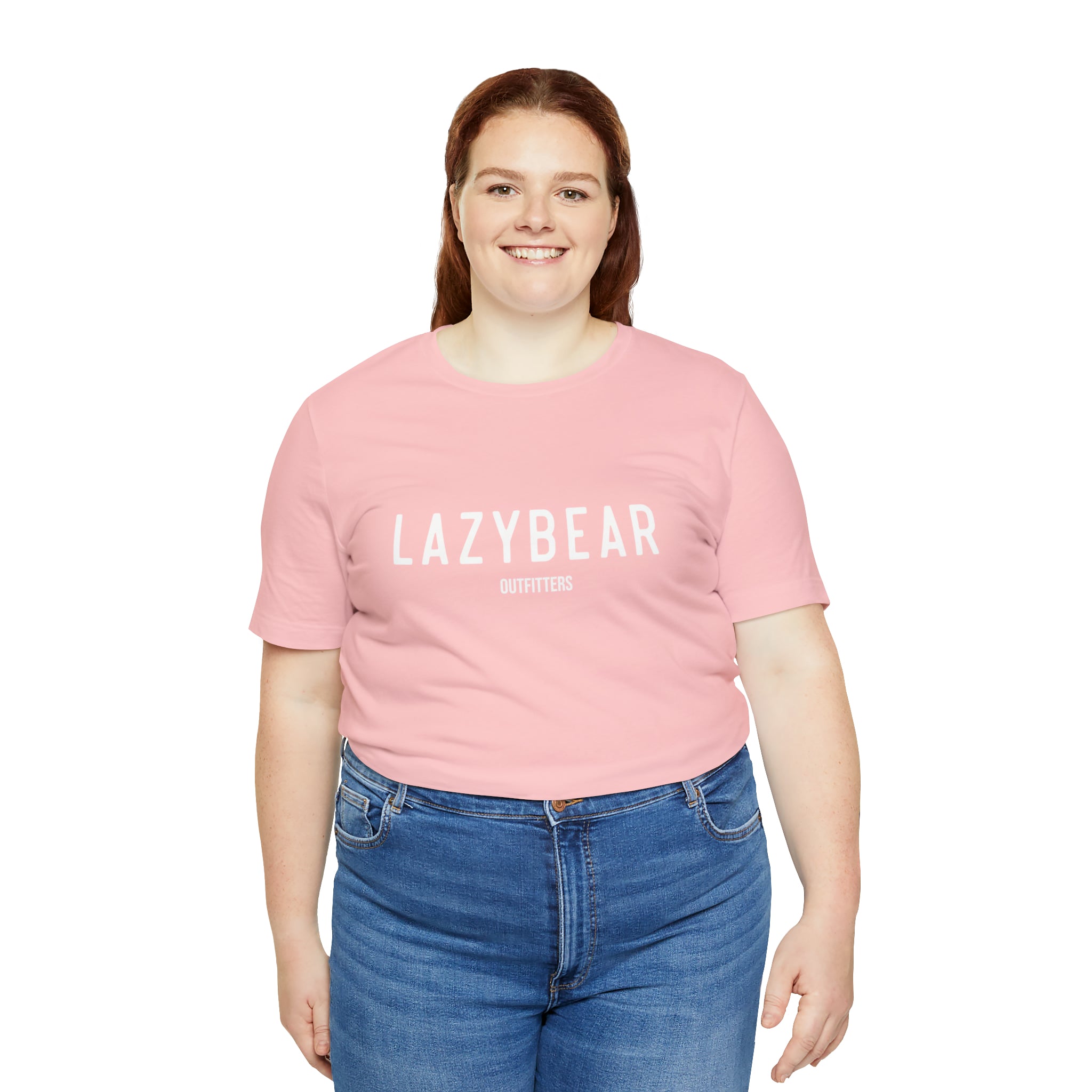 Lazy Bear Unisex Short Sleeve Tee (front name, back bear)
