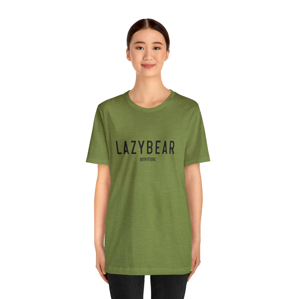 Lazy Bear Unisex Short Sleeve Tee (front name, back bear)