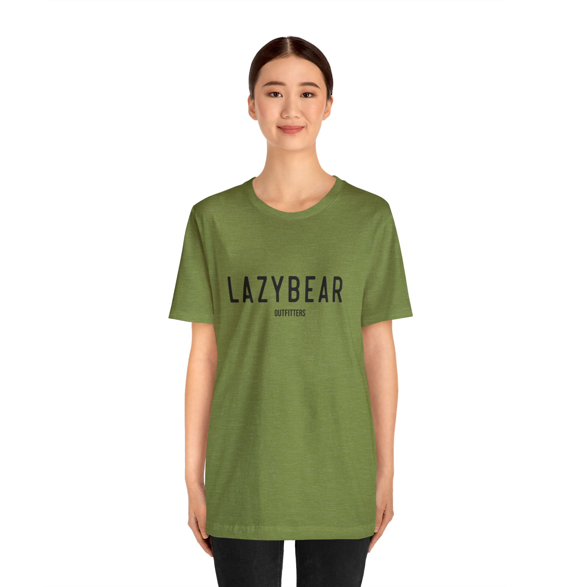 Lazy Bear Unisex Short Sleeve Tee (front name, back bear)