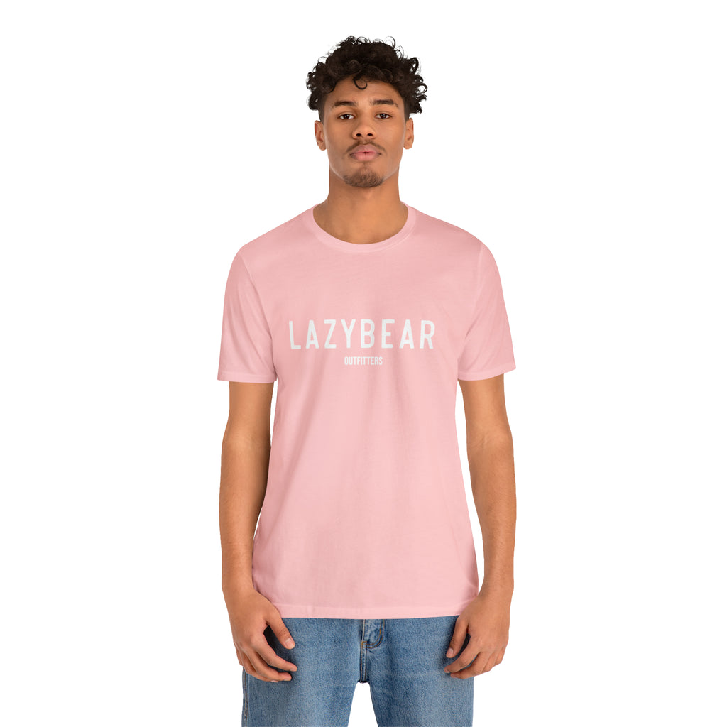 Lazy Bear Unisex Short Sleeve Tee (front name, back bear)