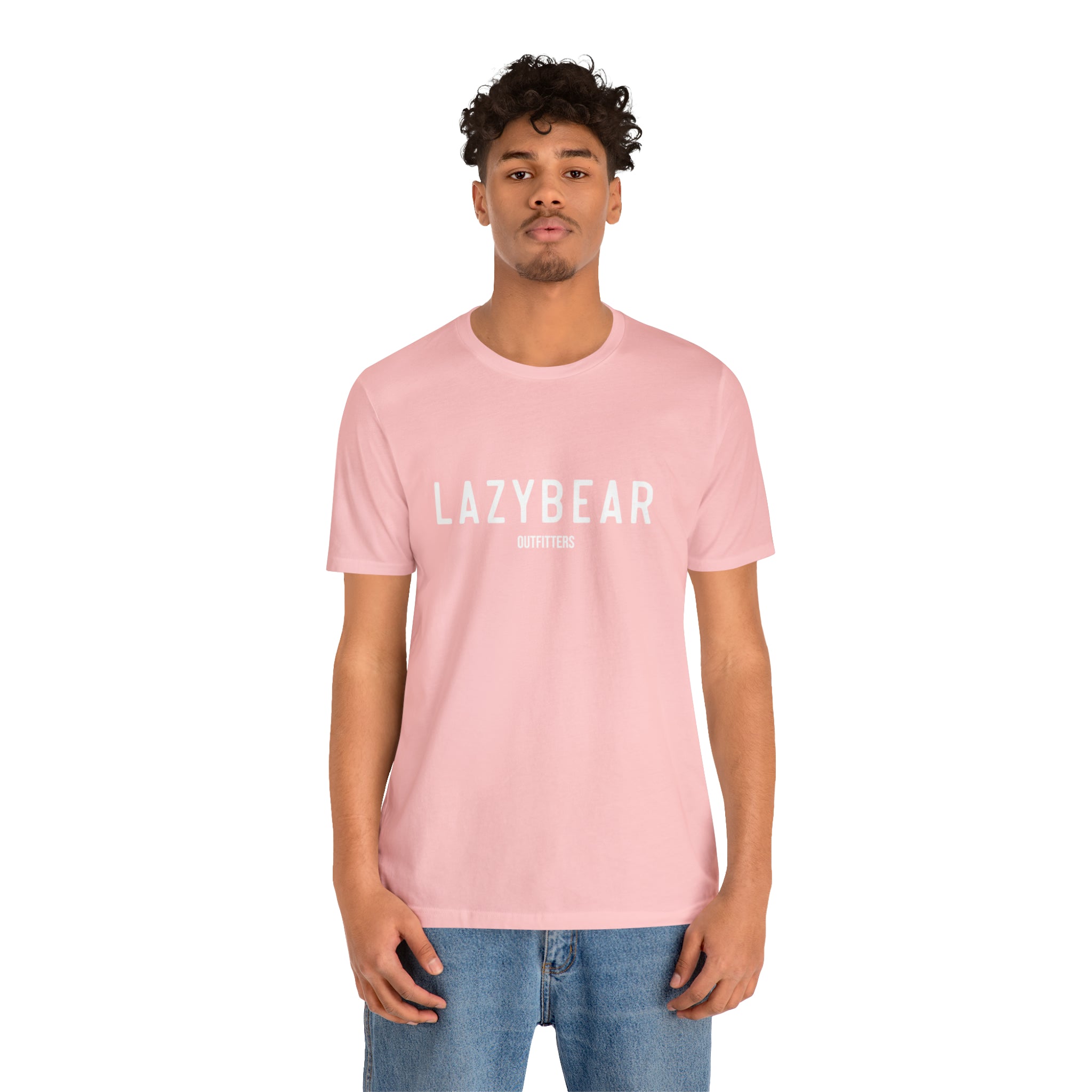 Lazy Bear Unisex Short Sleeve Tee (front name, back bear)