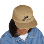LazyBear Embroidered 5-Panel Cap — Casual Outdoor Cotton Hat