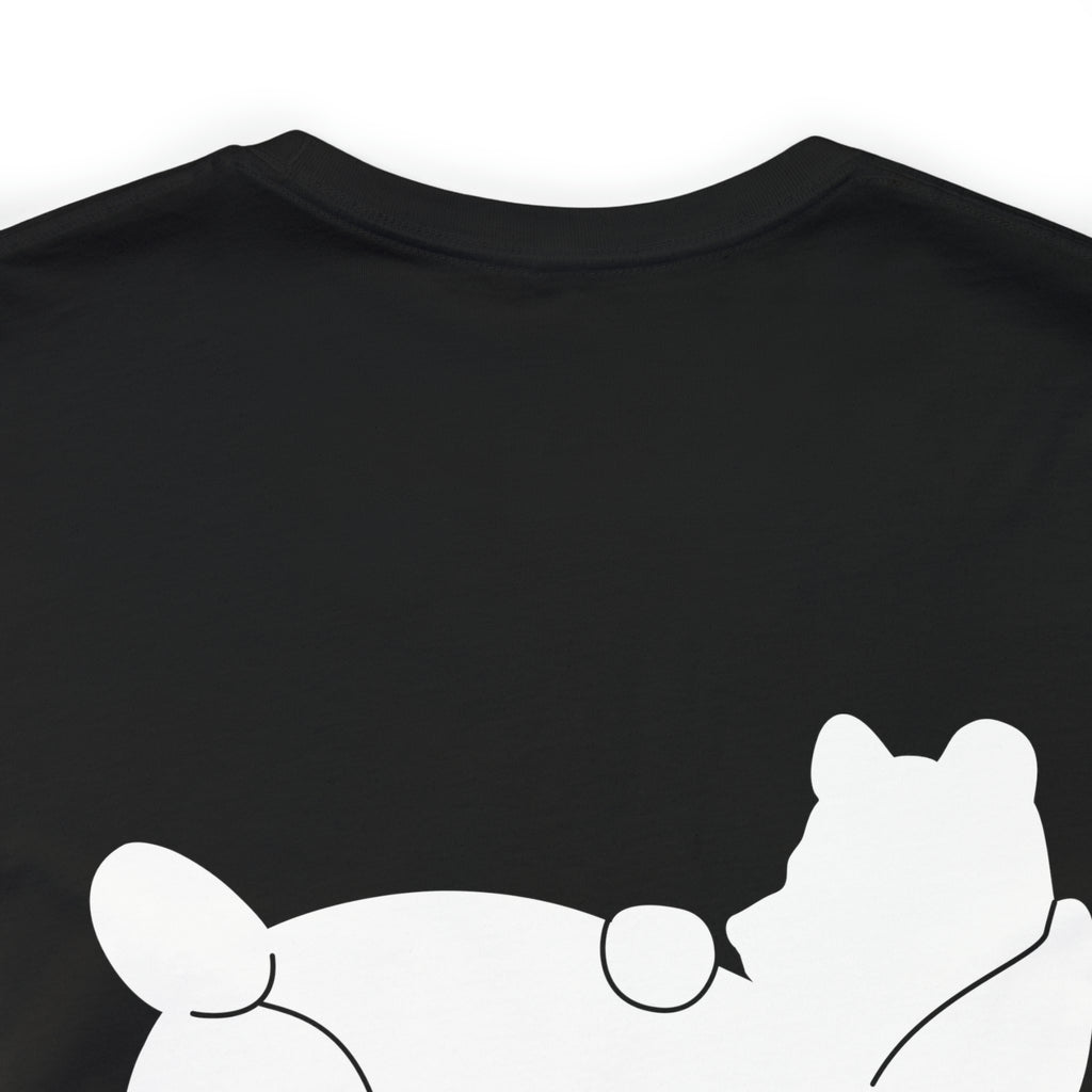 Lazy Bear Unisex Short Sleeve Tee (front name, back bear)