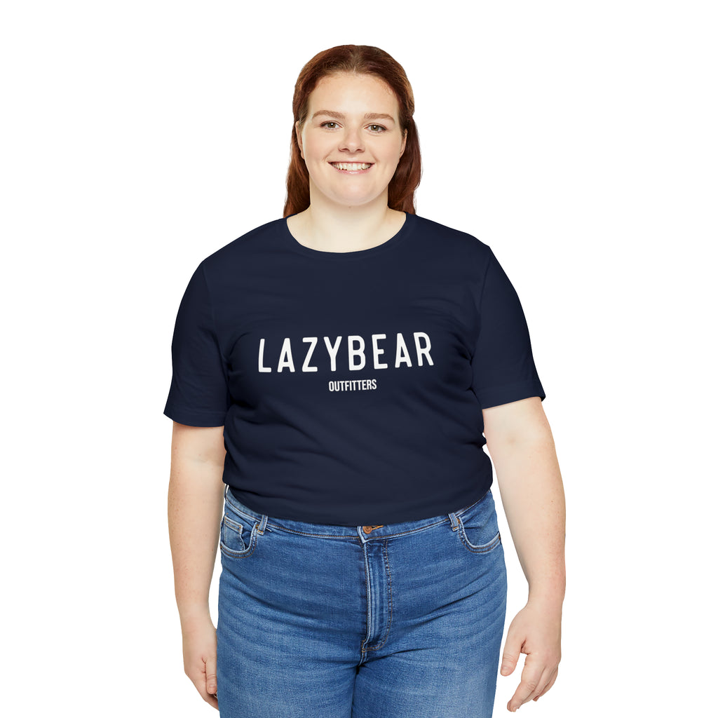 Lazy Bear Unisex Short Sleeve Tee (front name, back bear)