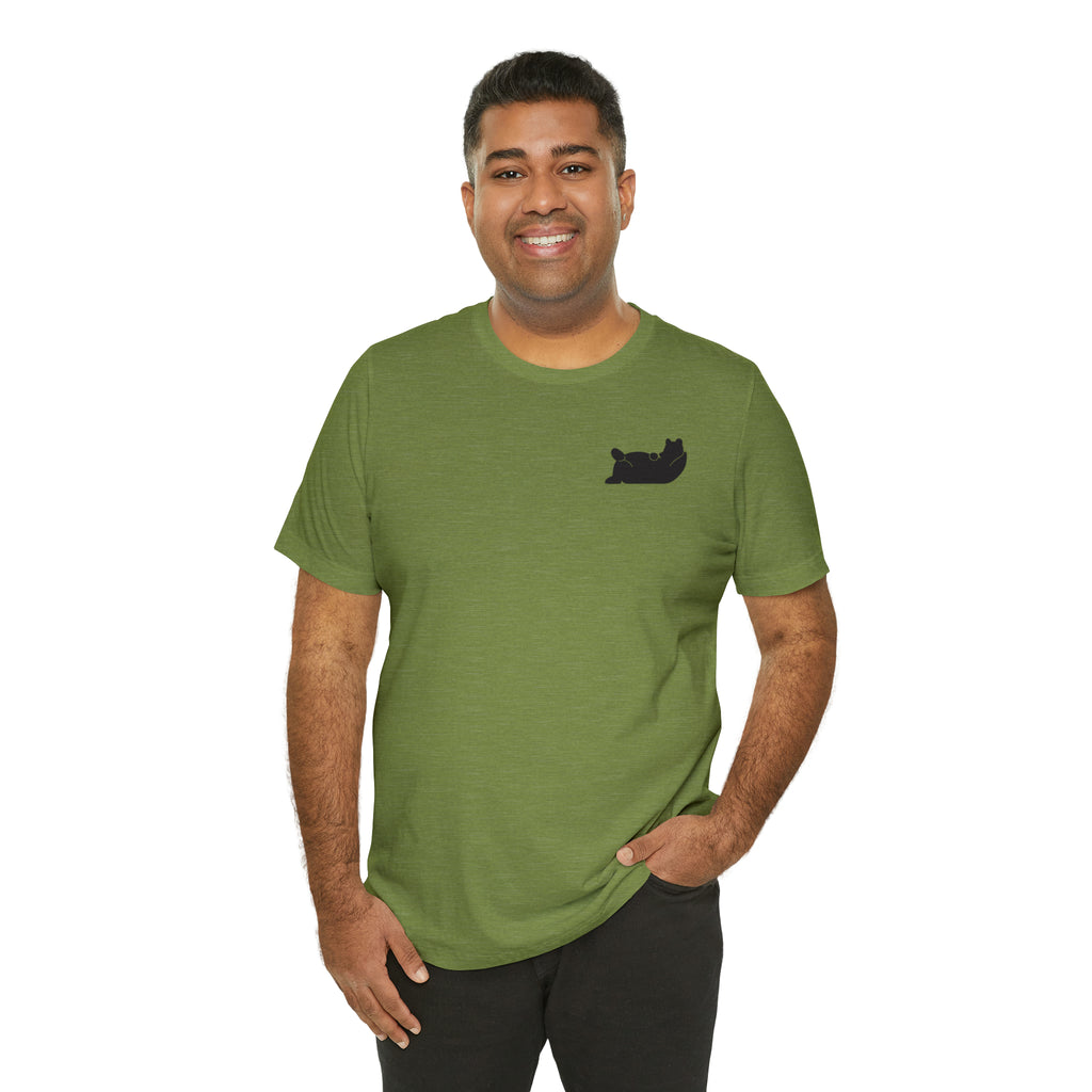Lazy Bear Unisex Short Sleeve Tee (front bear, back name)