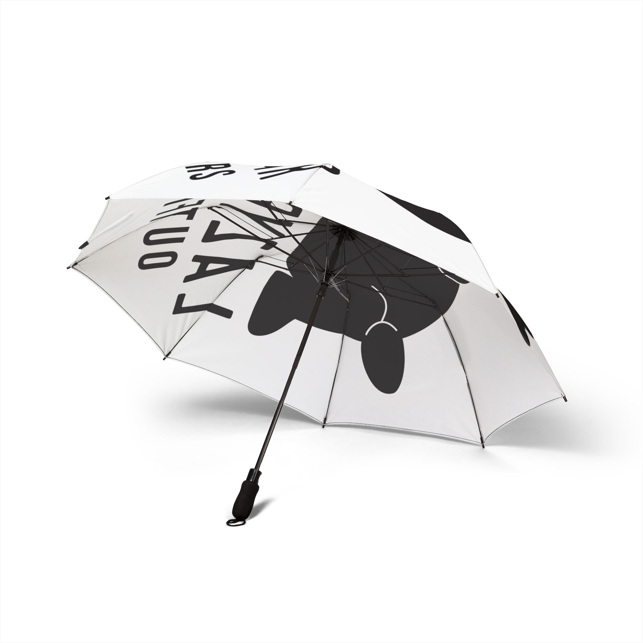 Foldable Umbrella — Black Cat Silhouette 'Crazy Cat Person' Design
